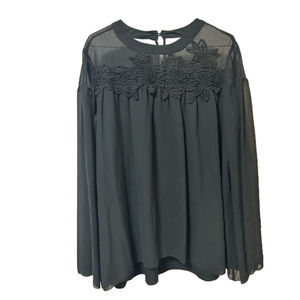 Marchesa Rose Lace Shoulder Blouse